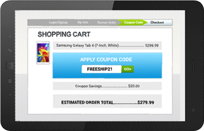 Coupon Code on Tablet